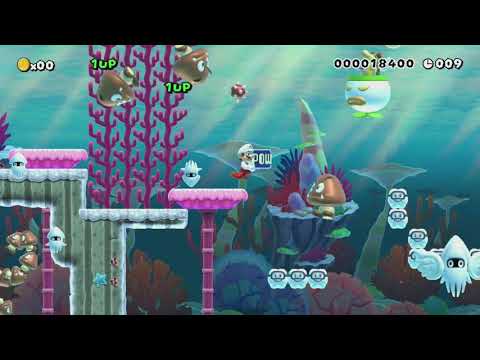 20秒マリオ: 深海をゆく by のんびり∞ストレッチ - Super Mario Maker - No Commentary 1bk