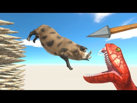 Jump Over Bone Spikes and Avoid Ballista and Giant Snake - Animal Revolt Battle Simulator