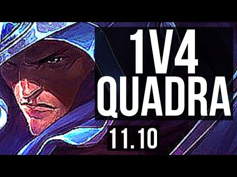 TALON vs XIN ZHAO (MID) | 1v4 Quadra, 24/1/6, 10 solo kills, Legendary | KR Master | v11.10