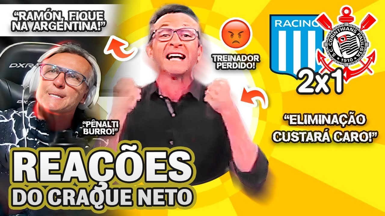 FIM DO SONHO! OLHA COMO O CRAQUE NETO REAGIU A RACING 2X1 CORINTHIANS PELA SULAMERICANA