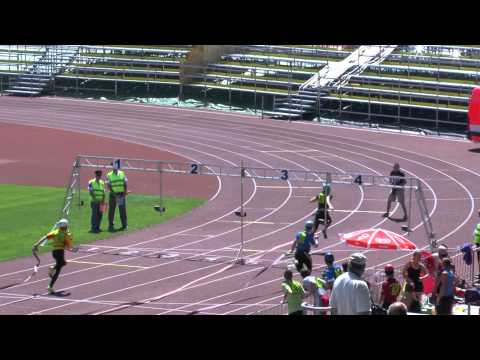 M  Ošlejšek, M  Peterek, J  Grygar a J  Vénos 1 p  100m muži  SDH  Ostrava 7 6 2014