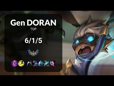 Gen Doran Kennen vs Gnar TOP - KR CHALLENGER Patch 13.13