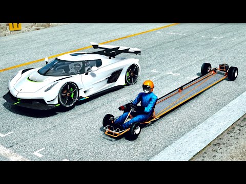 Kart Drag Hayabusa Engine vs Koengisegg Jesko - Drag Race 2 KM