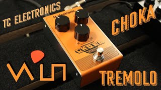 Video thumbnail for TC Electronic Choka Tremolo Pedal Demo - Sounds and Settings Examples - by Thrash Forward Guitar Clips