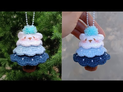 Móc khoá gấu cây thông Noel