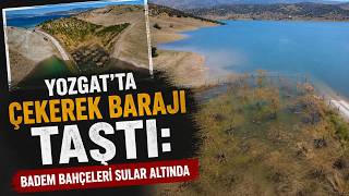 Yozgat'ta Çekerek Barajı Taştı: Badem Bahçeleri Sular Altında
