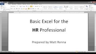 كورس Excel for the HR Professional للمتقدمين
