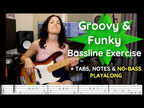 Easy, Groovy & Funky Bassline Exercise to practice ghost notes- for all levels! With Backing Track