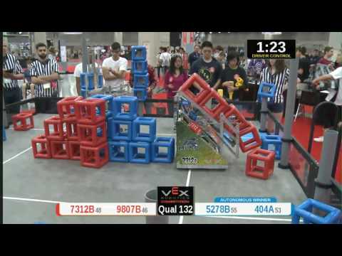 2015 VRC Tech Q132 - 7312B 9807B vs 5278B 404A - 49 to 88 - VEX Worlds 2015 - Technology Division