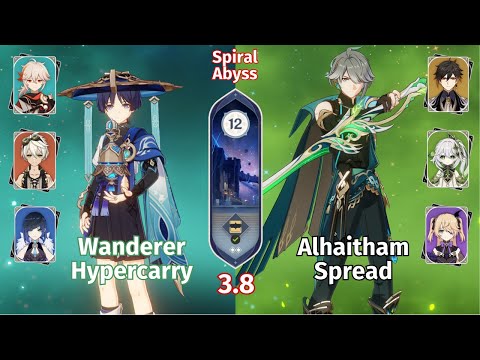 C0 Wanderer Hypercarry & C0 Alhaitham Spread | Genshin Impact 3.8 | La Hoàn 3.8 Tầng 12 9 Sao