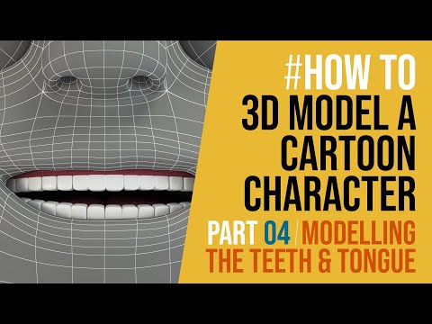 3D Teeth modelling and Tongue [CARTOON STYLE] - PART 06 of How to model a cartoon character in Maya
