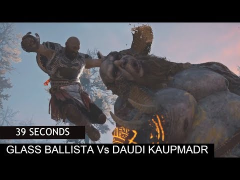 God Of War 4 - GLASS BALLISTA Vs Daudi Kaupmadr [KILLED IN 39 SECONDS, NO DAMAGE, NG+]
