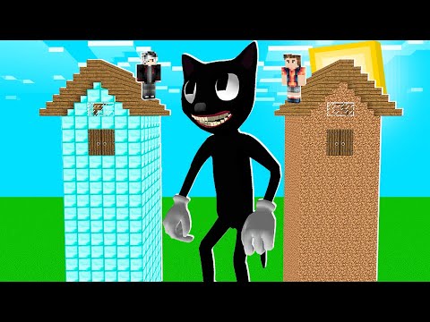 CARTOON CAT VS UZAY KULE EV! 😱 - Minecraft