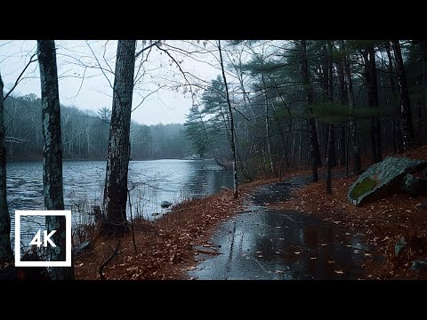 Relaxing Winter Rain Walk | Thunderstorm Sounds for Sleep & Stress Relief ASMR