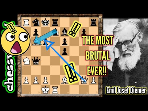 THE MOST DEADLIEST QUEEN AND BISHOP SAC EVER!!  DIEMER VS SCHIKNER 1950|| BEAUTIFUL CHESS TACTICS