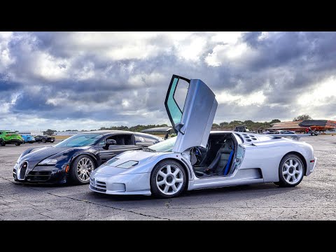 WORLD'S BEST HYPERCARS Leaving Car Show - Bugatti CHIRON, EB110, LaFerrari, Pagani Huayra BC