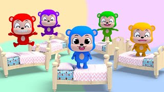 Download lagu Five Little Monkeys Jumping On The Bed   More Nursery Rhymes English Kids Song | Super Lime And Toys mp3