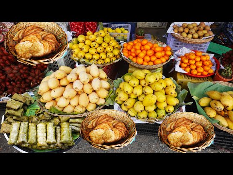 Pothivong Food Market Evening Scenes, Eating DELICIOUS Meals @ Battambang