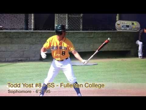 Todd Yost - Fullerton College Sophomore Shortstop - 2017 **Westmont College Commit**