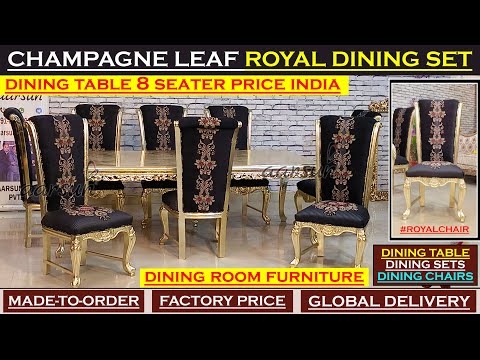 YT963 Graceful Comfort, 8 Seater Dining Table Set with Elegant Fabric Chairs Video