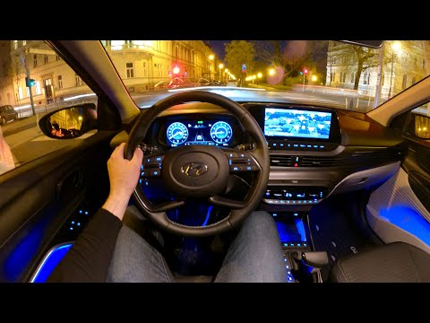 New Hyundai i20 2021 - night POV test drive (pure DRIVING) 1.0 T-GDi DCT