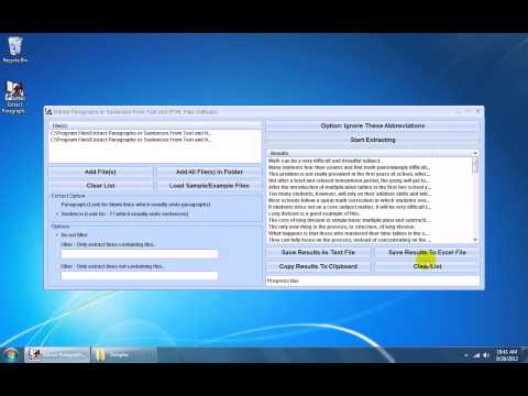 Extract Paragraphs or Sentences From Text and HTML Files Software