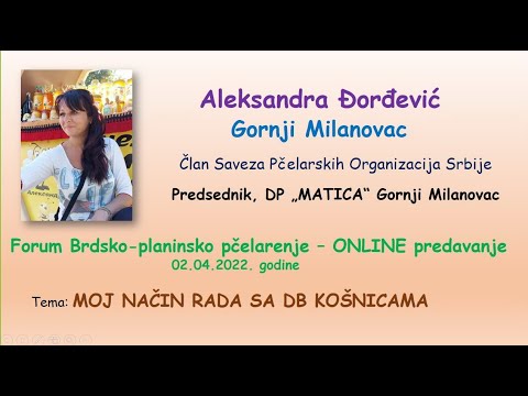 Aleksandra Đorđević: MOJ NAČIN RADA SA DB KOŠNICOM
