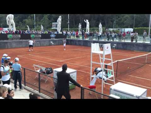 Simone Bolelli e Filippo Volandri che si allenano agli Internazionali BNL d'Italia 2012, Roma