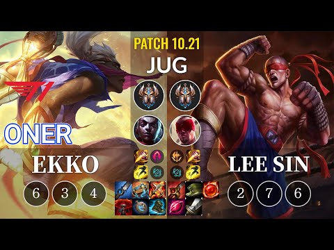 T1 Oner Ekko vs Lee Sin Jungle - KR Patch 10.21