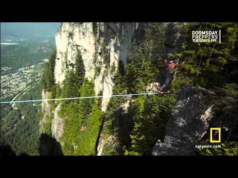 Dean Potter walking a tightrope 2200 feet high