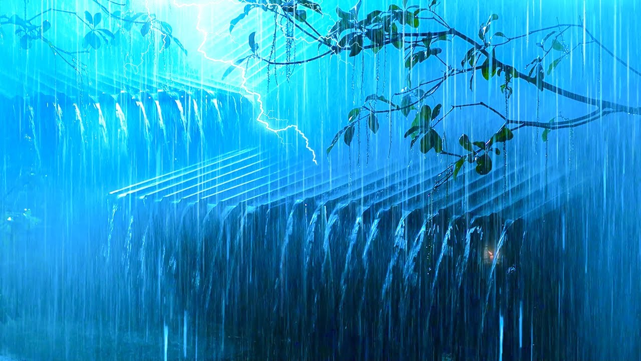 The Perfect Sleep with Torrential Rain & Rumbling Thunder on the Tin Roof of an Old Cabin at Night