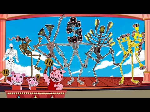 Siren Head Family, Piggy Family At Talent Monster - Roblox Piggy Animation - GV Studio