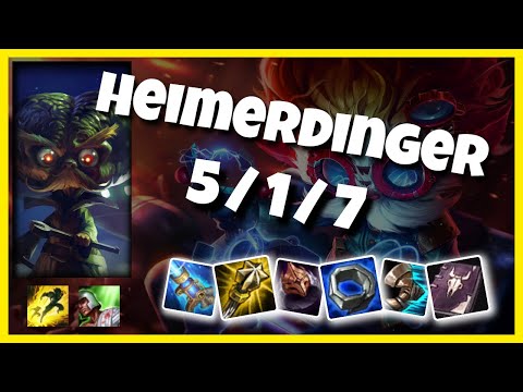 KOREAN Challenger Heimerdinger BOT (5/1/7) vs ASHE Gameplay Replay - Patch 10.19