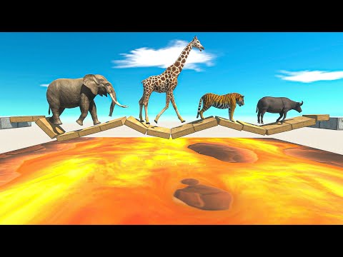 Deadly Bridge Who Can Not Fall Into Lava? ► Animal Revolt Battle Simulator