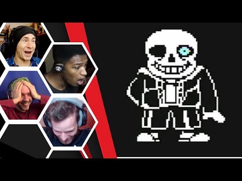Let's Players Reaction To Sans His First Attack | Undertale (Genocide)