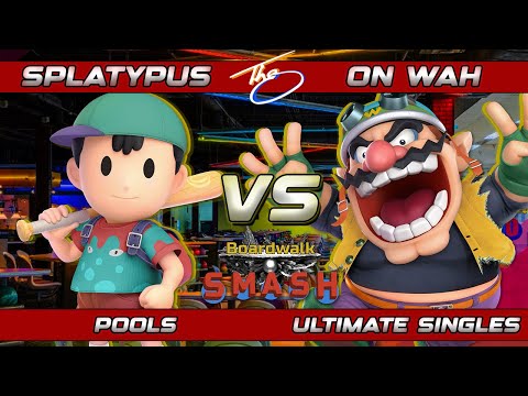 BWS #102 - Splatypus (Ness) Vs. on wah? (Wario) Super Smash Bros Ultimate SSBU Boardwalk Smash