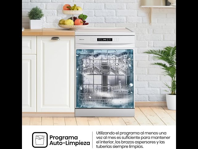 Vídeo relacionado con Hisense HS622E10X - Lavavajillas, Capacidad para 13 servicios, 60 cm, Programa ECO, Silencioso, 2, Programa autolimpiable, Contador digital, Libre instalación, Inox