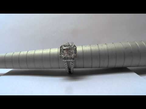 Radiant/Cushion cut Split Shank Antique Halo Engagement Ring