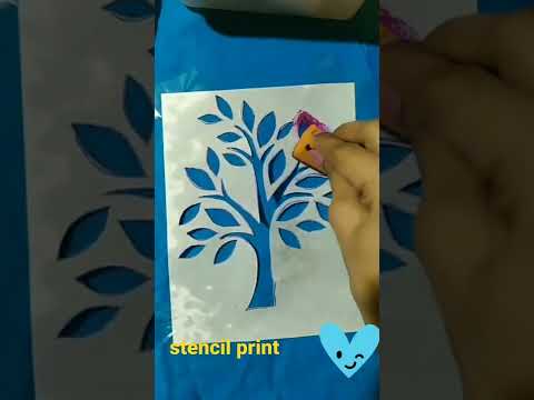 stencil print 🌿🍂...#art #stencil #newtry