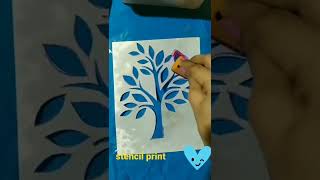 stencil print 🌿🍂...#art #stencil #newtry