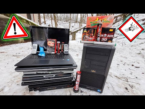 Wie viele BÖLLER ÜBERLEBT ein PC und 9 LAPTOPS 💥? - Experiment