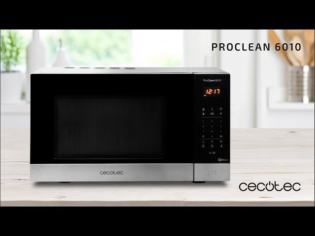 Vídeo relacionado con Cecotec Microondas negro ProClean 6010. 800 W, Capacidad de 23 Litros, Revestimiento Ready2Clean para una mejor limpieza, Panel de control y tecnología 3DWave, Control Táctil