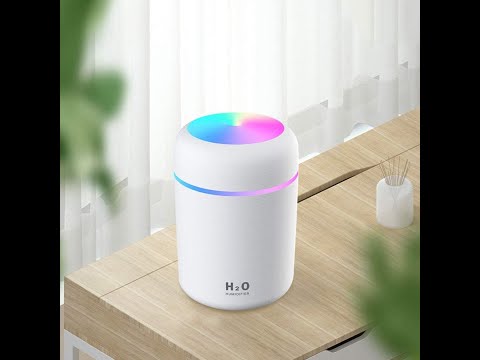 Colorful Cool Mini Humidifier, Essential Oil Diffuser For Home, Office, Car (4.5 x 2.5 IN, White)