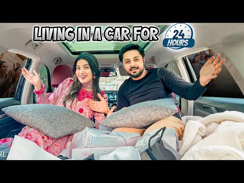 LIVING IN A CAR FOR 24 HOURS CHALLENGE 🚗😱