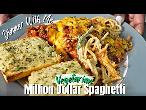 Cook Dinner With Me| Million Dollar Spaghetti BUT Vegetarian🥰| Easy Recipe