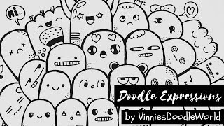Doodle Art | Cute Faces | Expressions | Doodle Art For Beginners | Doodles by Vinnie's Doodle World