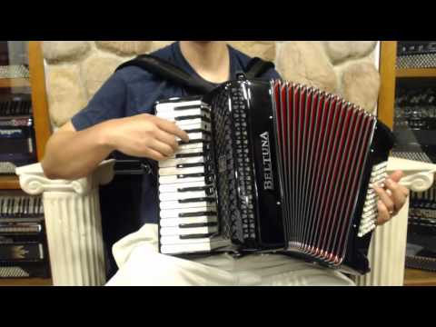 BELTSTUII3072BK - Black Beltuna Studio II Piano Accordion MM 30 72 $3499