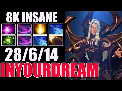 8K INSANE - inYourdreaM 8k MMR Plays Invoker WITH Refresher & MADE 28 KILLS in Ranked