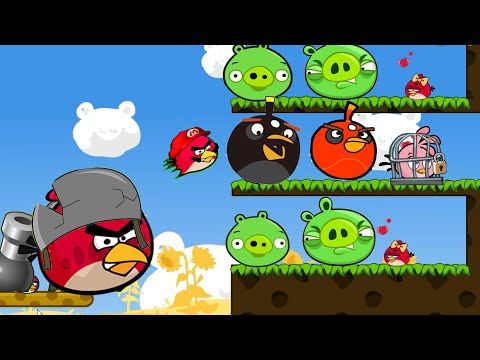 Angry Birds Cannon 3 - BLAST THE BOMBER BIRD TO FORCE OUT ALL HUGE PIGGIES!