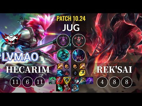 JDG LvMao Hecarim vs Rek'Sai Jungle - KR Patch 10.24